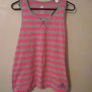 Adidas striped racerback tank top